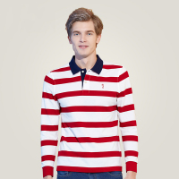 GOLF/高尔夫男装2019年秋季长袖T恤男条纹长袖POLO衫