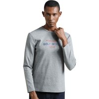 GOLF高尔夫时尚印花字母弹力棉套头圆领长袖T恤男士长袖T恤