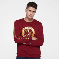 GOLF秋季上衣圆领套头百搭男士卫衣净色纯棉印花套头卫衣男