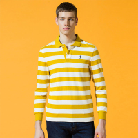 GOLF/高尔夫2019秋季新款翻领长袖男士条纹保罗POLO衫上衣