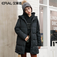 艾莱依2018冬季新款加厚连帽羽绒服女修身