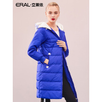 艾莱依羽绒服女2018冬季新款连帽加厚白鸭绒