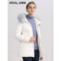 ERAL/艾莱依2018秋冬新款大毛领收腰短款羽绒服女