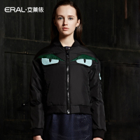 ERAL/艾莱依张帅原创设计囧囧侠小怪兽圆领羽绒服女5001D