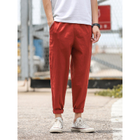 鳄鱼恤(CROCODILE) 2019新款工装裤男夏季休闲长裤男士纯色宽松直筒夏天休闲裤潮流