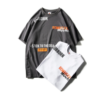 鳄鱼恤(CROCODILE) 2019新款白色短袖t恤男男士上衣纯棉宽松圆领体恤印花T恤打底衫潮流夏装