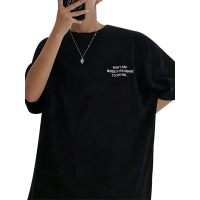 鳄鱼恤(CROCODILE) 2019新款短袖t恤男男士上衣纯棉宽松圆领体恤印花T恤打底衫潮流五分袖夏装