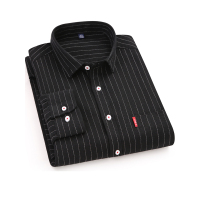 鳄鱼恤（CROCODILE） 2019新款长袖衬衫男士夏季条纹休闲修身韩版潮流商务休闲薄款衬衣大码男