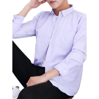 鳄鱼恤（CROCODILE） 2019新款长袖衬衫男士夏季纯色休闲修身韩版潮流商务休闲薄款衬衣男