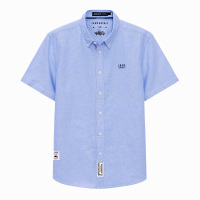 JEEP/吉普多色短袖衬衫男士夏季休闲商务牛津纺薄款透气