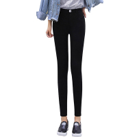 如熙 女款黑色打底裤外穿春季新款修身显瘦百搭靴裤春装裤子