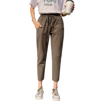 如熙 工装奶奶裤女新款流行百搭哈伦裤长裤松紧腰九分小脚裤潮