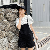 小清新减龄背带短裤两件套女夏季2019新款韩版宽松套装
