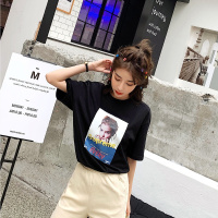 夏季女装短T恤上衣2019新款圆领短袖印花韩版宽松个性百搭