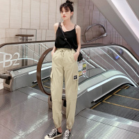 2019春夏国潮工装裤女学生宽松bf束脚哈伦显瘦萝卜裤女