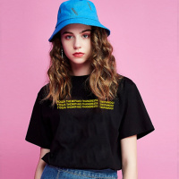 2019春夏新款字母印花韩版宽松百搭短袖T恤女