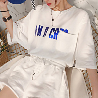 2019新款春夏T恤运动套装女柔软舒适透气薄款潮休闲两件套