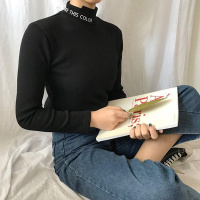 如熙薄款半高领打底衫女韩版T恤修身显瘦长袖上衣