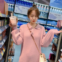 如熙polo领毛衣裙子女很仙的上衣打底衫中长款针织网红连衣裙
