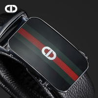 克雷斯丹尼时尚青年男士自动扣皮带合金商务头层牛皮腰带礼盒装