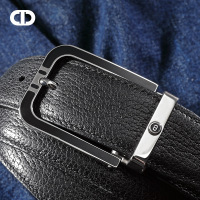 Chrisdien Deny新款男士针扣皮带时尚青年商务休闲头层牛皮腰带W