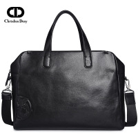 克雷斯丹尼2019春夏商务时尚横款公文包头层牛皮男士电脑包大容量