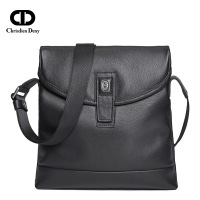 克雷斯丹尼春夏时尚新款单肩包翻盖青年男士斜挎包头层牛皮电脑包