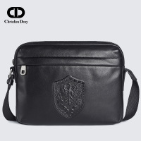 C.deny2019春夏新款青年男士包袋头层牛皮时尚潮流背提包单肩包