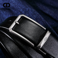 C.deny2019新款时尚合金针扣皮带商务青年男士腰带百搭裤带礼盒装