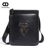Chrisdien Deny春夏时尚印花背提包青年男士头层牛皮商务单肩包