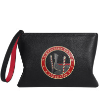 C.deny新款男士手拿包青年休闲真皮印花男包牛皮大容量手包w