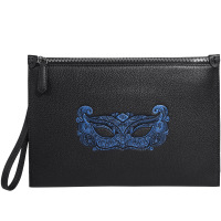 C.deny真皮男手包头层牛皮男士手拿包意大利商务横款压花男包