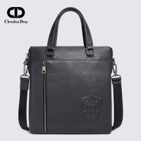 Chrisdien Deny 2019春夏新款商务男士竖身公文包可单肩斜挎男包