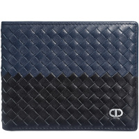 Chrisdien Deny2019新款时尚编织双色钱包时尚休闲青年男士钱夹w