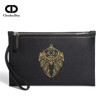 Chrisdien Deny春夏时尚印花男士手拿包青年头层牛皮手机包手挽包
