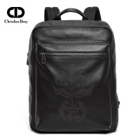 Chrisdien Deny春夏青年男士时尚运动双肩包大容量头层牛皮背包男