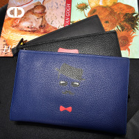 Chrisdien Deny2019新款时尚印花手拿包青年男士头层牛皮炫酷包w