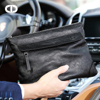 Chrisdien Deny新款时尚真皮大容量商务男包手拿包头层牛皮信封包