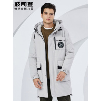 波司登中长款风衣式羽绒服男冬季时尚防寒大口袋潮外套