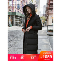 波司登羽绒服女长款过膝连帽保暖百搭外套