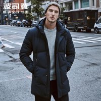 波司登outlets奥莱新款男中长款可脱卸帽时尚休闲羽绒服