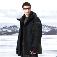 波司登GORE-TEX拼接撞色保暖高端户外鹅绒羽绒服男中长B90142823