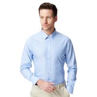 Nautica/诺帝卡格纹透气修身百搭长袖男士衬衫