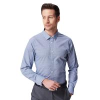 Nautica/诺帝卡格纹修身透气舒适百搭长袖男士衬衫