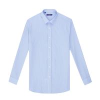 Nautica/诺帝卡格纹修身百搭长袖透气纯棉舒适男士衬衫