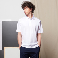 ELLE HOMME纯棉POLO衫商务休闲男士T恤修身短袖上衣纯色简约小清新舒适透气