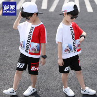 罗蒙童装男童套装夏季新款男孩儿童短袖T恤短裤两件套韩版帅气潮