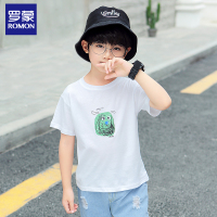 罗蒙童装旗舰店儿童T恤小孩短袖纯棉夏季新款中小童678岁圆领体恤