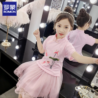 罗蒙两件套女童汉服中国风夏季儿童唐装襦裙套装公主仙女裙复古装