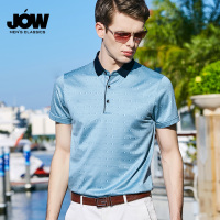 JOW/乔沃商务桑蚕丝T恤男短袖夏季时尚休闲纯色翻领男装POLO衫